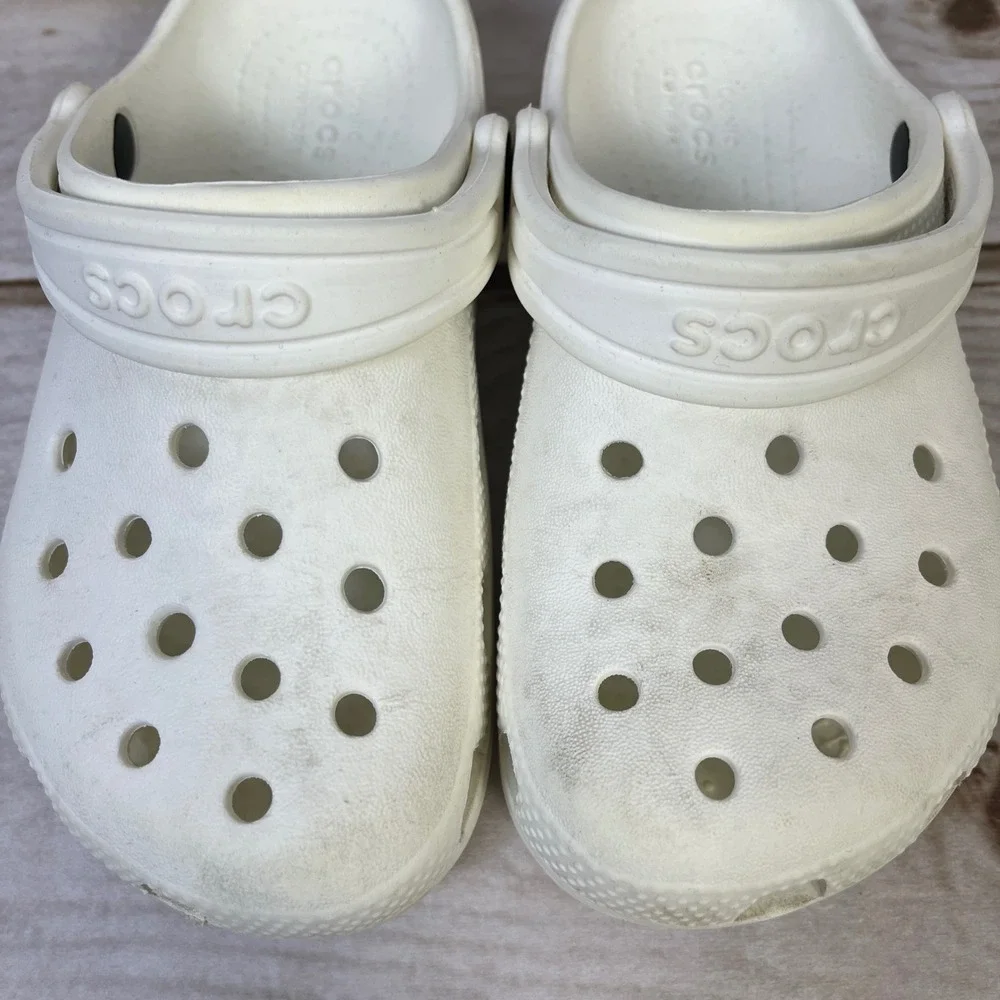 Kids White Crocs Classic‎ Clog Size C12 Comfort Water Shoes Beach Garden Casual